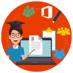 Školící skupina pracující s aplikacemi Office 365